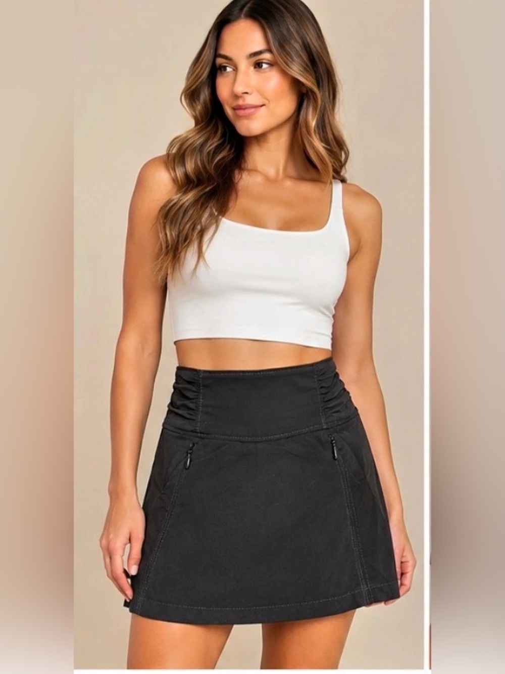 Athleta Soho Skort Black Mini Skirt Size 2